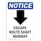 Signmission Safety Sign, OSHA Notice, 24" Height, Aluminum, Escape Route Shaft Sign With Symbol, Portrait OS-NS-A-1824-V-12149 - alternate 1